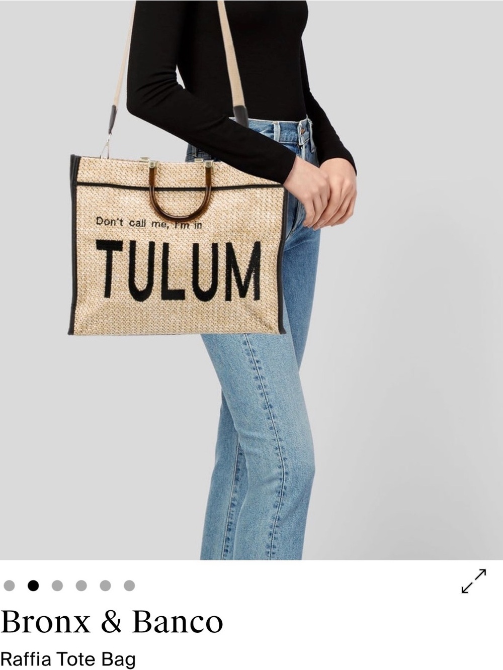 Tulum Raffia Tote Bag in Natural/Black